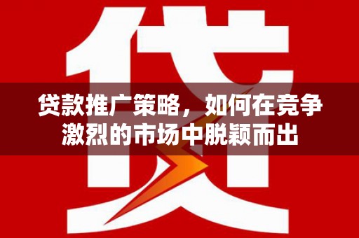 嘉祥贷款推广策略，如何在竞争激烈的市场中脱颖而出
