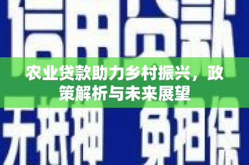 嘉祥农业贷款助力乡村振兴，政策解析与未来展望
