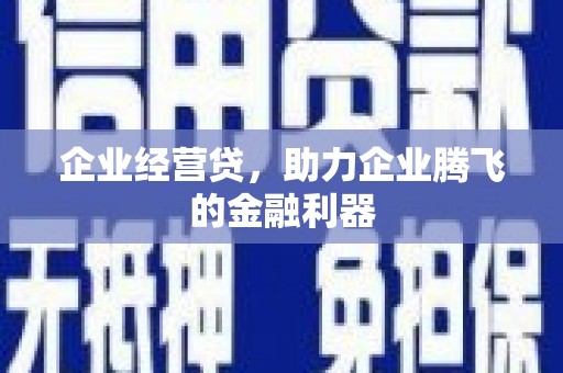 嘉祥企业经营贷，助力企业腾飞的金融利器