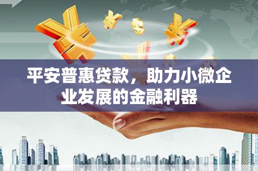 嘉祥平安普惠贷款，助力小微企业发展的金融利器