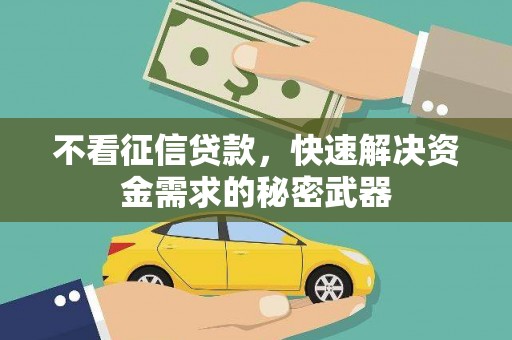 嘉祥不看征信贷款，快速解决资金需求的秘密武器