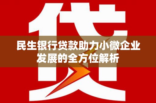 嘉祥民生银行贷款助力小微企业发展的全方位解析