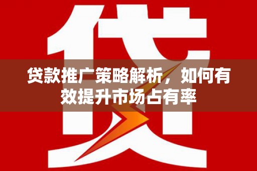 嘉祥贷款推广策略解析，如何有效提升市场占有率