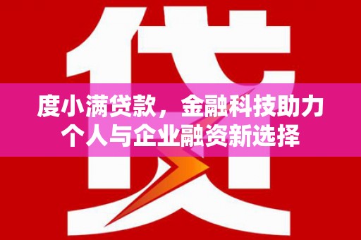 嘉祥度小满贷款，金融科技助力个人与企业融资新选择