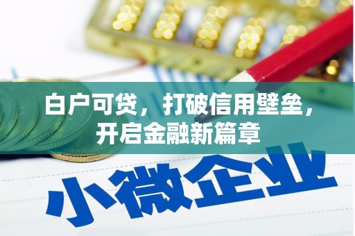 嘉祥白户可贷，打破信用壁垒，开启金融新篇章