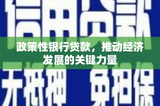 嘉祥政策性银行贷款，推动经济发展的关键力量