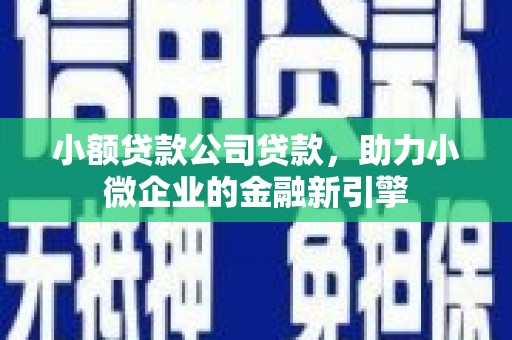 嘉祥小额贷款公司贷款，助力小微企业的金融新引擎