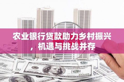嘉祥农业银行贷款助力乡村振兴，机遇与挑战并存