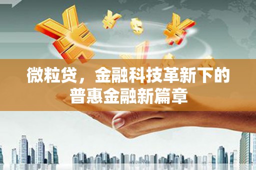 嘉祥微粒贷，金融科技革新下的普惠金融新篇章